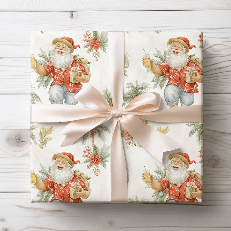 Island Noel Cheer – Tropical Santa Wrapping Paper
