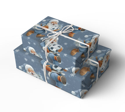 Goalbound Kris - Soccer Santa Pattern Wrapping Paper