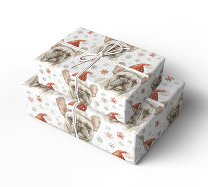 Santa Paws Frenchie - Adorable French Bulldog Christmas Gift Wrap