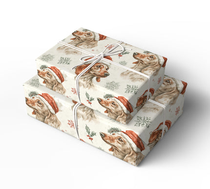 Santa's Sausage Dog - Festive Dachshund Christmas Gift Wrap