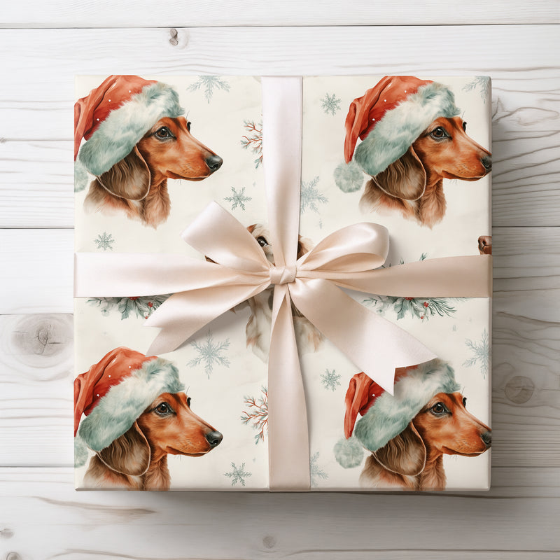 Whiskered Whimsy - Snowy Snout Canine Christmas Wrapping Paper