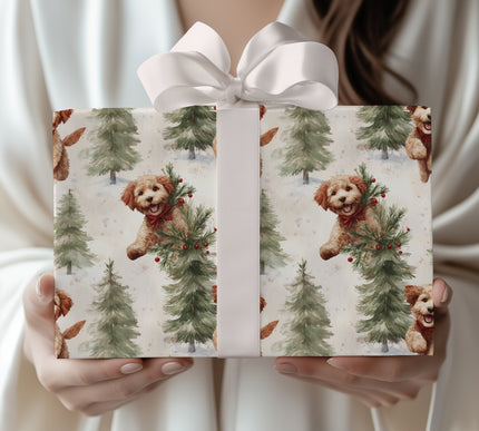 Merry Doodle Sprint - Festive and Playful Holiday Gift Wrap