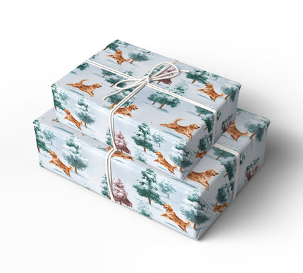 Snowpup Gleam - Golden Retriever in the Snow Wrapping Paper