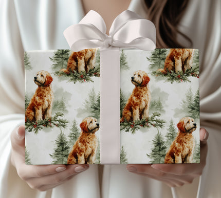 Woodland Whiskers - Forest Friend Goldendoodle Wrapping Paper