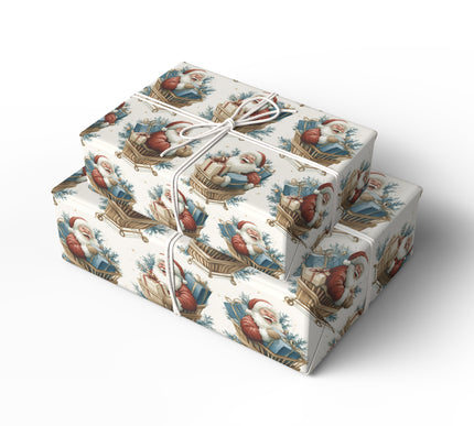Santa’s Sleigh Ride - Jolly Santa riding in a shopping cart, full of gifts Gift Wrap