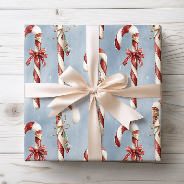 Peppermint Parade - Festive Candy Cane Christmas Gift Wrap