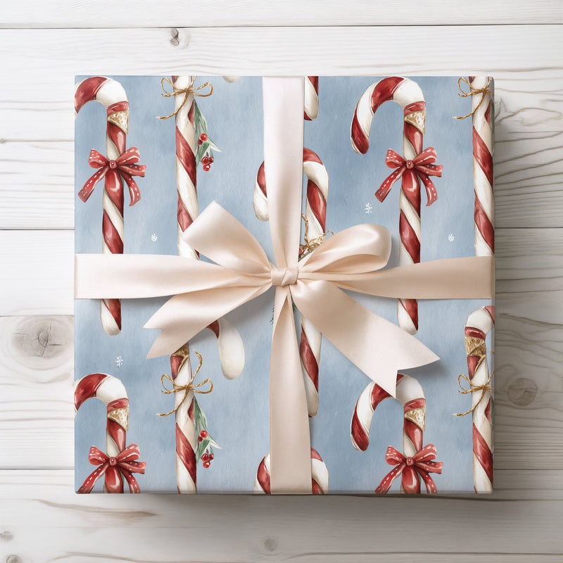 Peppermint Parade - Festive Candy Cane Christmas Gift Wrap