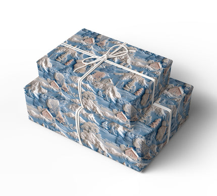 Whispering Pines Haven - Serene Snowy Mountain Village Wrapping Paper