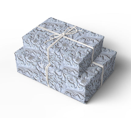 Murmuring Blooms - Luxurious Embossed Floral Wrapping Paper