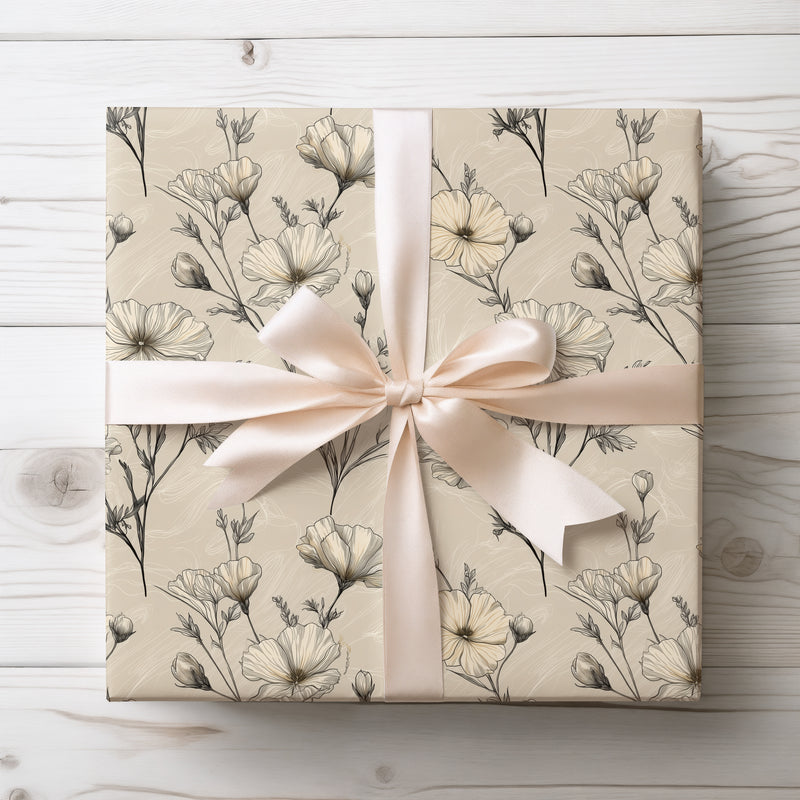 Silverleaf Sketch – Botanical Ink Illustrations Wrapping Paper