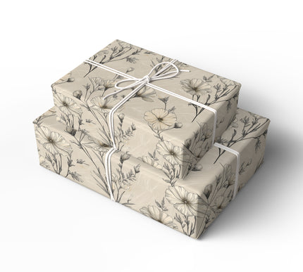 Silverleaf Sketch – Botanical Ink Illustrations Wrapping Paper