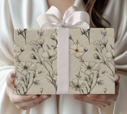 Silverleaf Sketch – Botanical Ink Illustrations Wrapping Paper