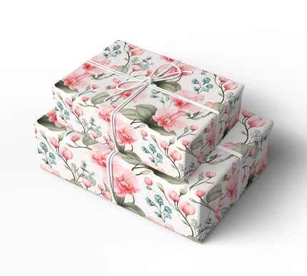 Tropical Grace - Vibrant Watercolor Orchid Wrapping Paper