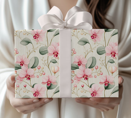 Petal Bliss - Pink Orchid Wrapping Paper