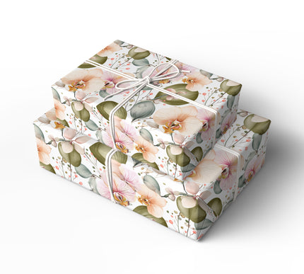 Petal Whisper - Elegant Orchid Floral Wrapping Paper