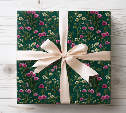 Capture boho charm with Wildloren wrapping paper showcasing wildflower meadows. Perfect for bohemian and nature-inspired gifts.