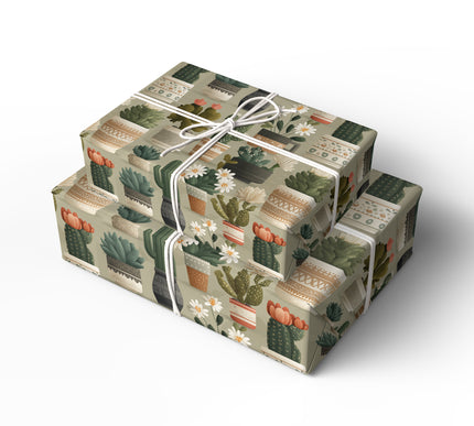 DesertGlint - Cacti & Succulent Botanical Wrapping Paper