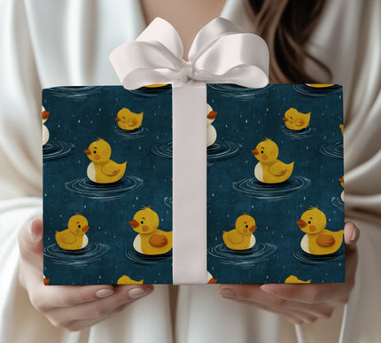 SunnyWaddle – Cute Yellow Ducklings in the Rain Wrapping Paper