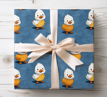 Charm kids with Chirpy Quilllings wrapping paper featuring adorable baby ducklings. Great for baby showers, birthdays, and animal lovers.