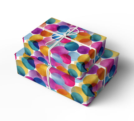 Confettica – Colorful Watercolor Confetti Circle Wrapping Paper