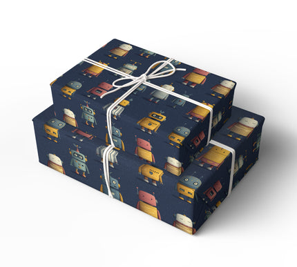 Gearpixo – Playful Cartoon Robot Kids Wrapping Paper