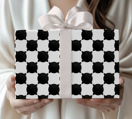 Shadowpixel Harmony – monochrome minimal pattern gift wrap
