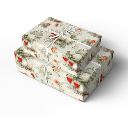 Champagne & Petal Soirée – Elegant Floral Wrapping Paper