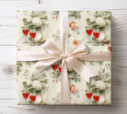 Celebrate in style with Champagne & Petal Soirée wrapping paper, featuring elegant floral patterns. Ideal for parties, weddings, and special events.