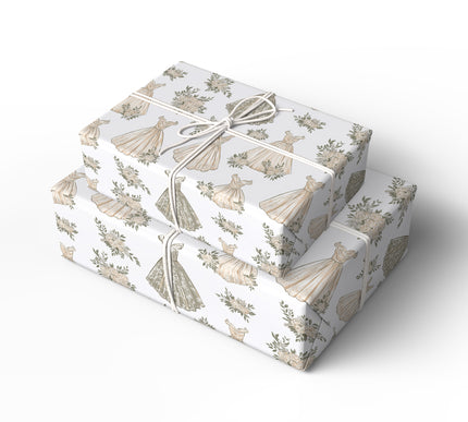 RoseGala – Romantic Dress Bouquet Wrapping Paper