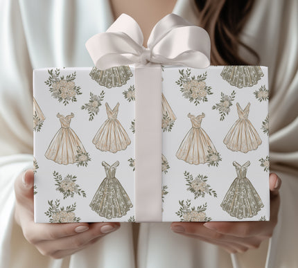 RoseGala – Romantic Dress Bouquet Wrapping Paper