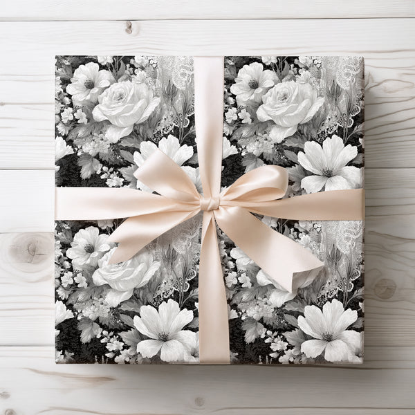 Moonlit Lace - Midnight Fantasy Lace Wrapping Paper