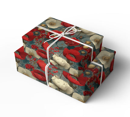 Scarlet Dreams Blossom – floral poppy gift wrap