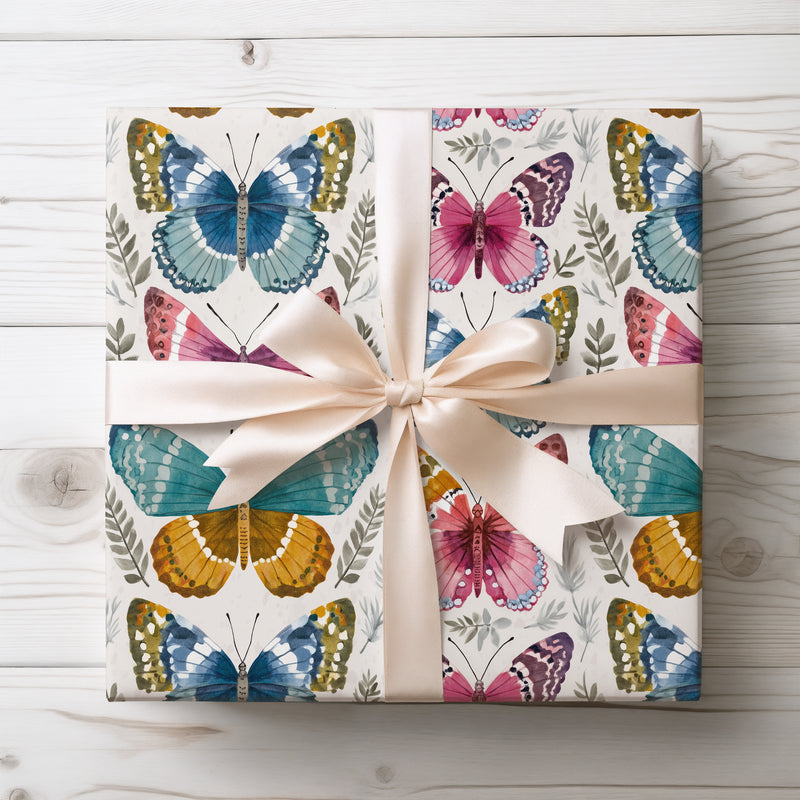 Flutternook - Watercolor Butterfly Wrapping Paper