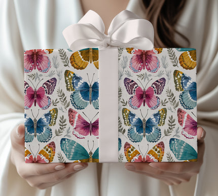 Flutternook - Watercolor Butterfly Wrapping Paper