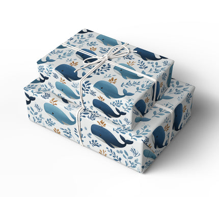 Whalelune – Cute Blue Whale Ocean Wrapping Paper