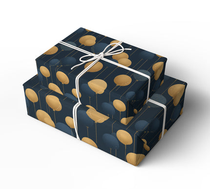 Midnight Gold Soirée – elegant gold balloon gift wrap