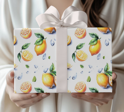 Sunlit Grove - Golden Citrus Fantasy Wrapping Paper