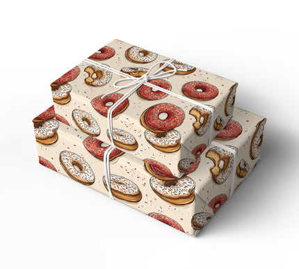 Frostloop – Pink & White Donuts with Sprinkles Wrapping Paper