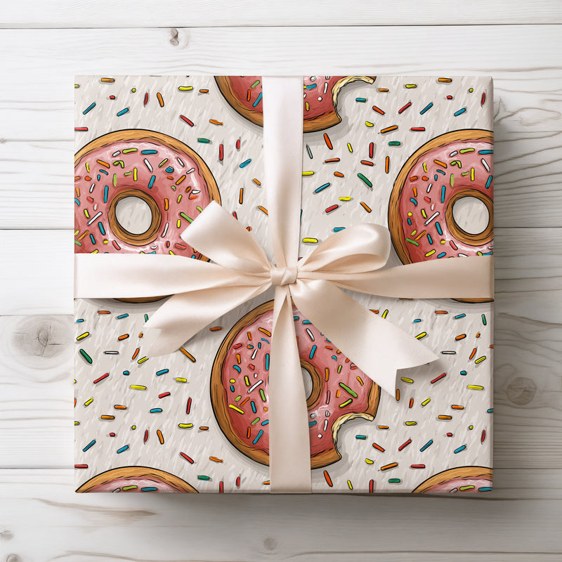 Glazewisp - Pink Donut & Sprinkle Wrapping Paper