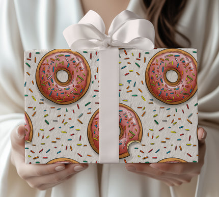 Glazewisp - Pink Donut & Sprinkle Wrapping Paper