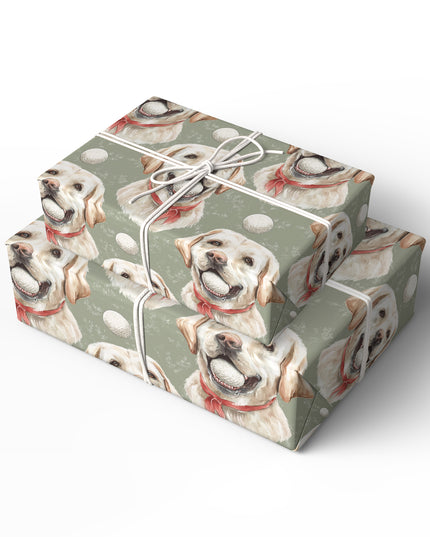 SmileyPup – Labrador Dog with Golf Ball Wrapping Paper