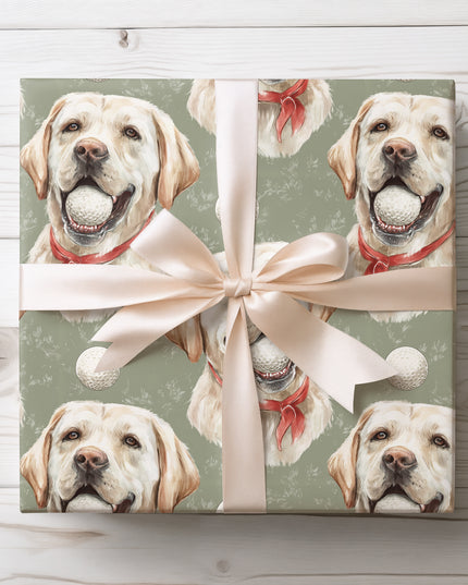 SmileyPup – Labrador Dog with Golf Ball Wrapping Paper