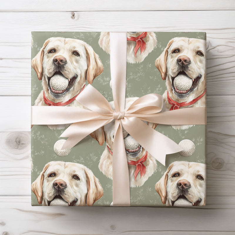 SmileyPup – Labrador Dog with Golf Ball Wrapping Paper