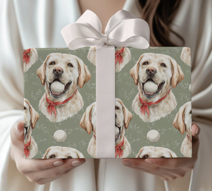 SmileyPup – Labrador Dog with Golf Ball Wrapping Paper