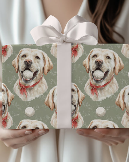 SmileyPup – Labrador Dog with Golf Ball Wrapping Paper