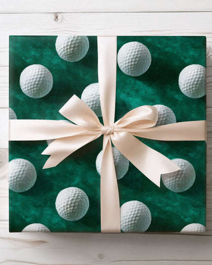 Turfroll – Golf Ball Pattern on Green Watercolor Wrapping Paper