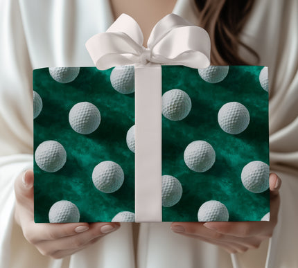 Turfroll – Golf Ball Pattern on Green Watercolor Wrapping Paper