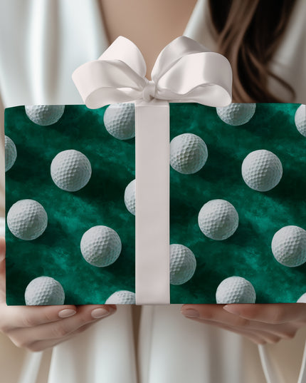 Turfroll – Golf Ball Pattern on Green Watercolor Wrapping Paper