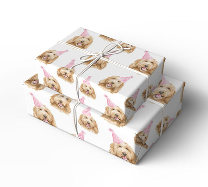 Paw-ty Time - Golden Doodle Birthday Wrapping Paper