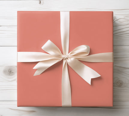 Add a pop of color with Coral Embrace, a lively coral wrapping paper. Perfect for summer birthdays, beach weddings, or tropical-inspired parties. A bold and joyful choice for standout gift presentations. 